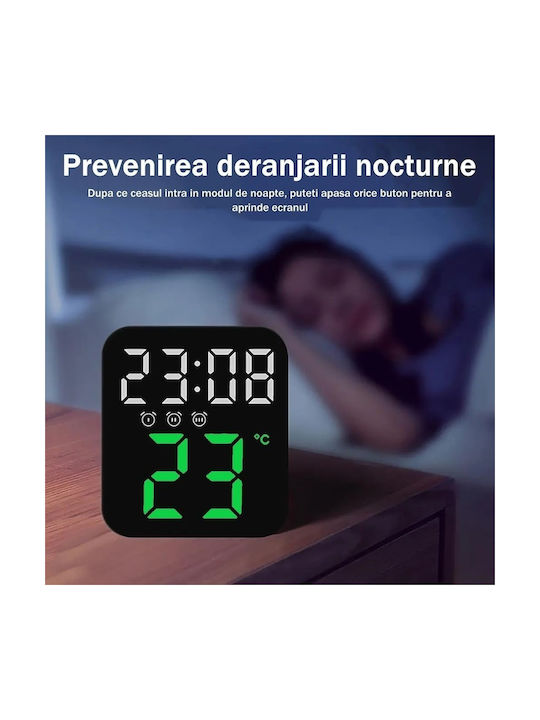 Wall Clock Digital Green 11x10cm