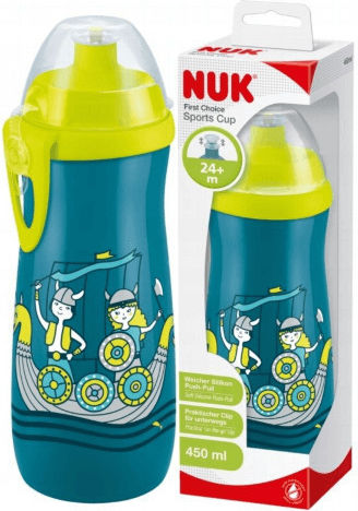Nuk First Choice Sports Educational Sippy Cup Plastic Green Vikings Green - Light Green for 24m+m+ 450ml
