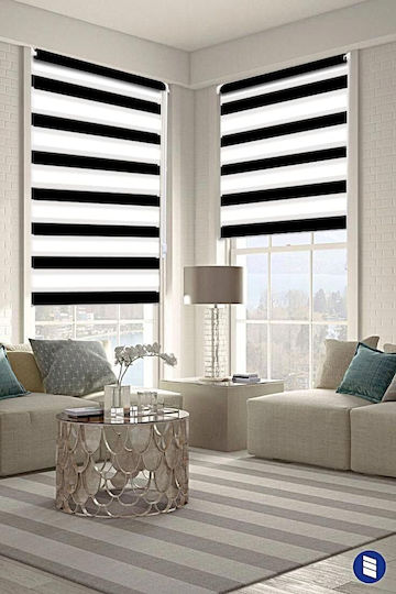 Eurohome Jaluzele Rulou Semi-Blackout Dublu Alb L120xÎ150buc