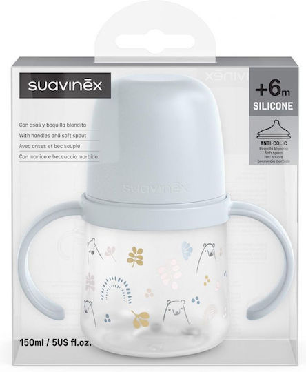 Suavinex Educational Sippy Cup Plastic with Handles Green BEAR Green for 6m+m+ 150ml