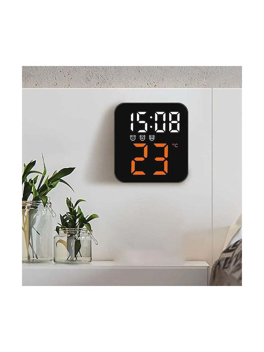 Wanduhr Digital Kunststoff Orange 11x10cm