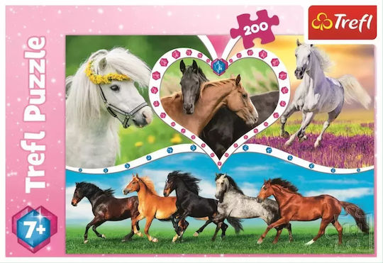 Puzzle pentru Copii Horses 200buc Trefl