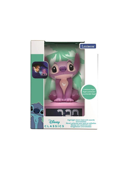 Desktop Clock Disney Stitch Angel 3D with Night Light RL800D1