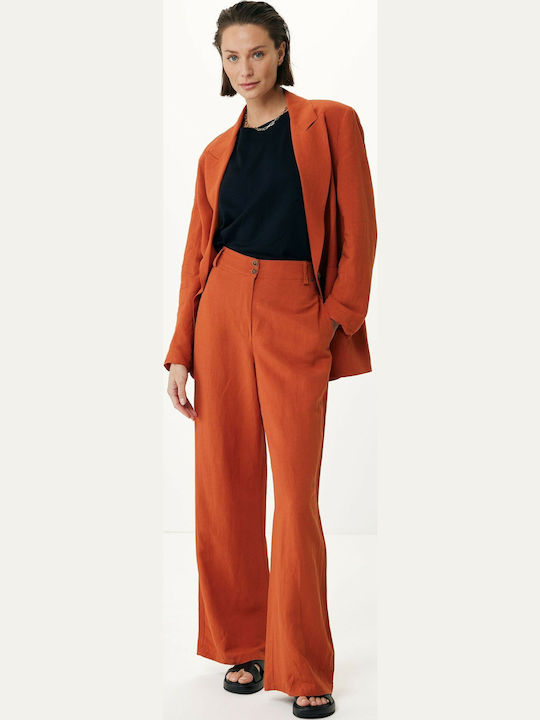Women's Fabric Trousers Burgundy
