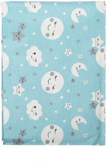 Dimcol Sheet Set Single Cotton Smile 81 Blue 160x240cm 2pcs