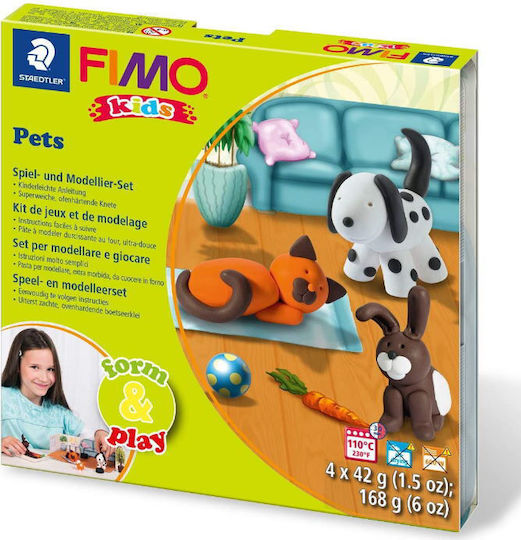 Staedtler Fimo Pet Argilă Modelatoare Polimerică Pentru Copii Module Multicolore 168gr