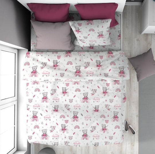Dimcol Single Set White-Pink 160x240cm Dimcol Single Set White-Pink 160x240cm