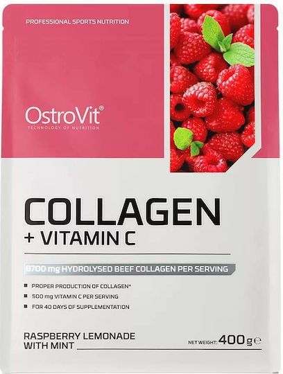 OstroVit Collagen + Vitamin C with Vitamin C 400g Rasberry Lemonade with Mint