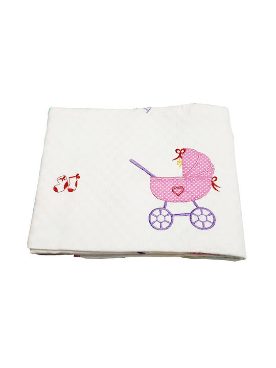 Beboulino Blanket Cot Stroller Waffle White 117x145cm