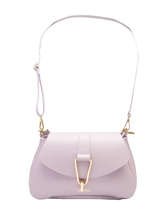 Leder Damentasche Schultertasche Flieder
