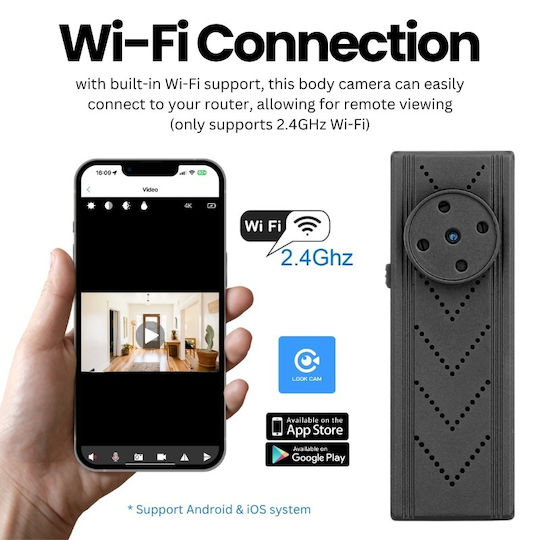 Versteckte Kamera WiFi 8MP mit Steckplatz für Speicherkarte