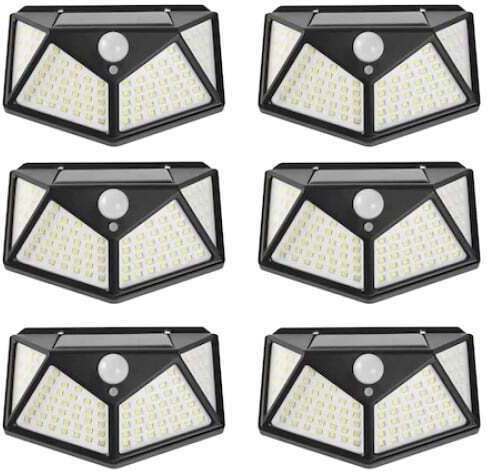 Set 6 Lămpi Solare 1W cu Senzor de Mișcare și Fotocelulă IP65