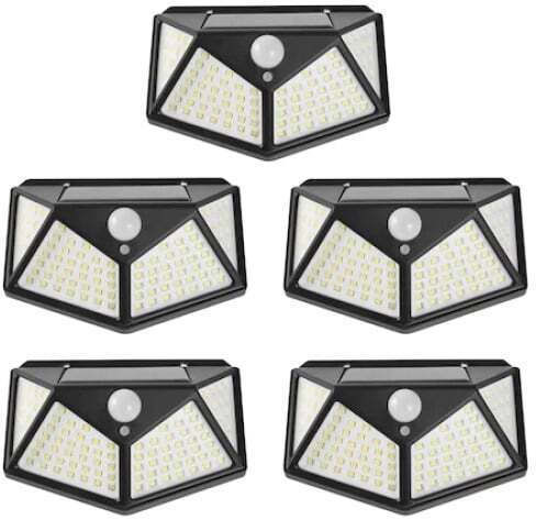 Set 5 Lămpi Solare 1W cu Senzor de Mișcare și Fotocelulă IP65