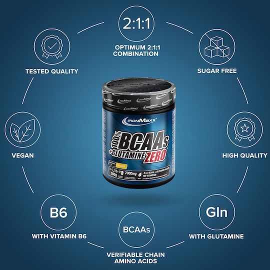 IronMaxx 100% BCAAs + Glutamine Zero 500gr Πορτοκάλι