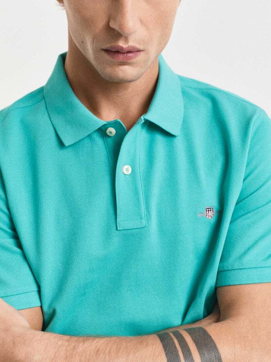 Polo Herrenbluse Kurzarm Tropic Blau