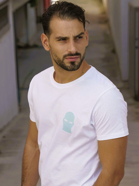 T-Shirt White, Blue