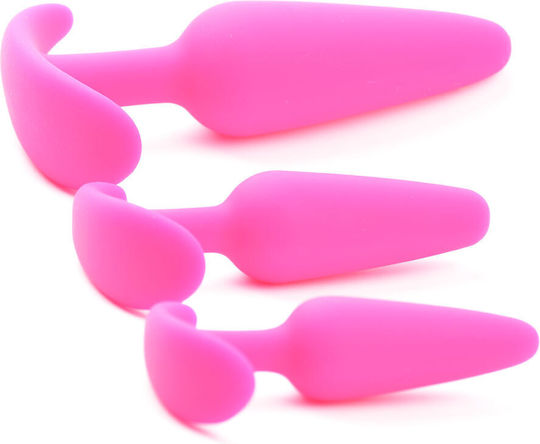 Pink Color Silicone Butt Plug Set