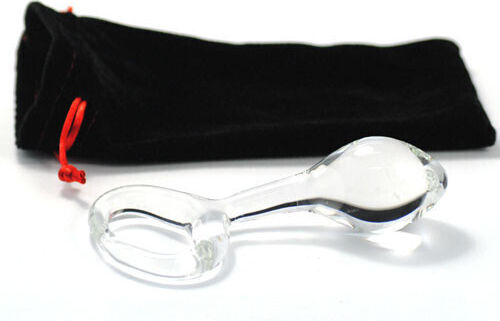 Small Glass Butt Plug Retrieval Ring 13 X Ø 3.3 Cm