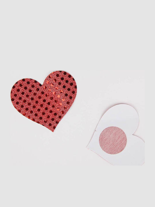 Red Love Heart Sequin Nipple Cover