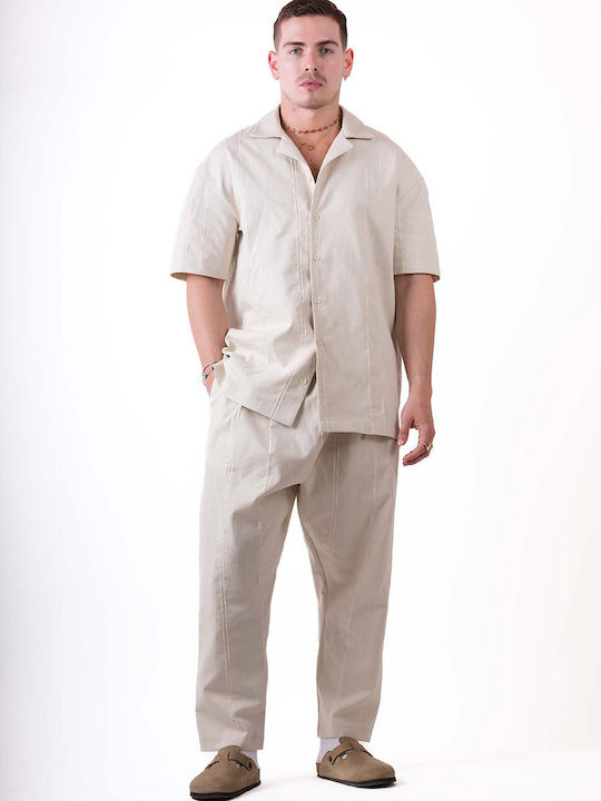 Short-sleeved Shirt Beige