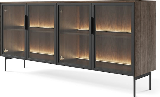 Sideboard Lumi Wooden Walnut 181x39x82cm