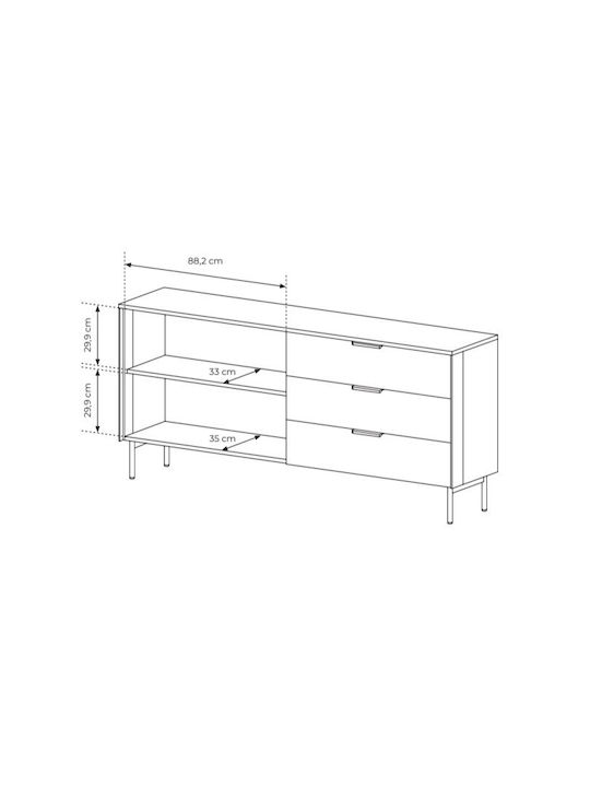 Bufet Lumi cu Sertare Nuci 181x39x82cm