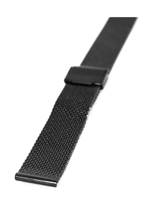 Vitopoulos Schwarz Metallisches Armband Mesh 20mm