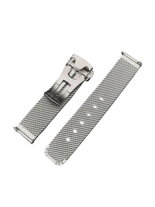 Μπρασελέ Mesh Πτυσσόμενη Αγκράφα All Stainless Steel Premium 20mm