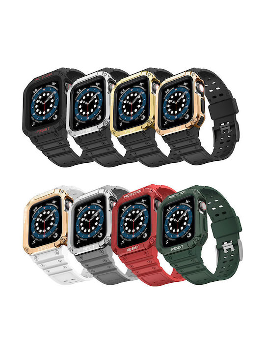Uhrenarmband Smartwatch Apple Kunststoff Pu 8862wt 42 44 45 Mm Weiß