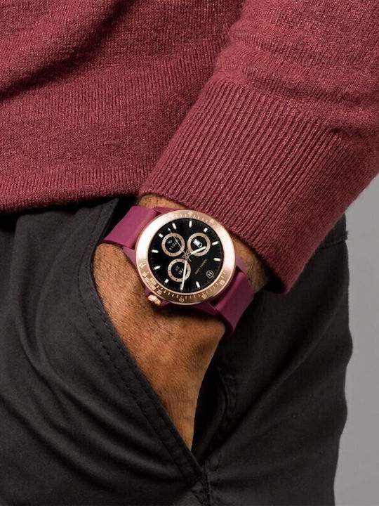 Ρολόι Harry Lime Ha07-2016 Fashion Smart Watch Μπορντό Καουτσούκ Λουράκι