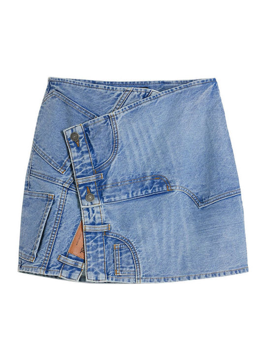 King Denim Mini Skirt Blue