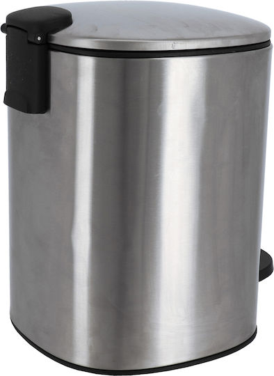 Metallic Bathroom Basket Soft Close 5lt Silver