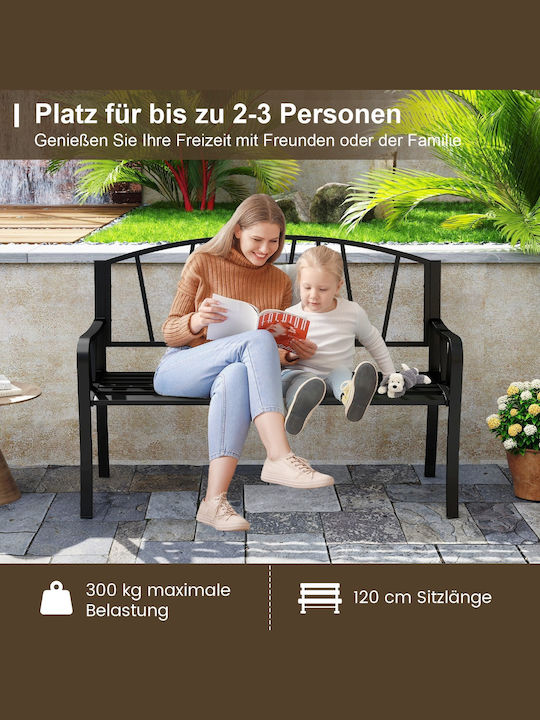 Zweisitziges Sofa Außenbereich Metallisch Gray 53x129x93cm