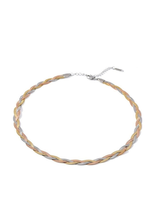 Halskette Aus Stahl Dreifach Silber Gold Kupfer