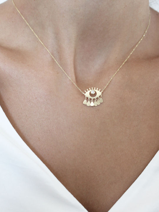 Gold Necklace 14K Seek Gold Eye Drops Gold Necklace 14K Seek Gold Eye Drops