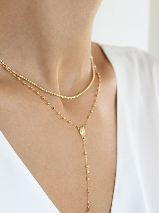Gold Necklace 14K Bead It Dolce Vita Rosario 4823
