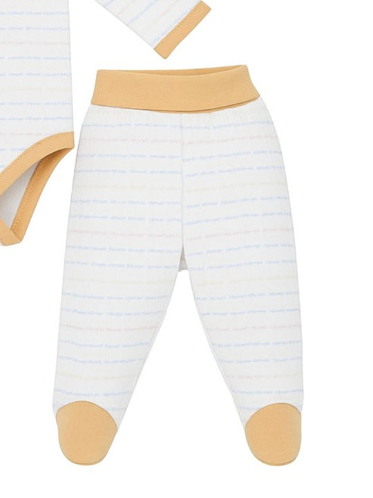 Beboulino Baby Bodysuit Set Long-Sleeved with Pants Coral 3pcs