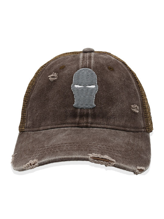 Ghetto Brown 3d Mask Washed Cap 6 Panel