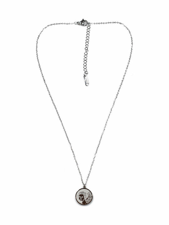 Halskette Aus Edelstahl Edelstahl Engel Silber Bz-nk-00274