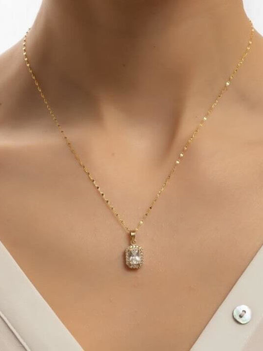 Colier Femeie Galben Aur K14 Zircon Kl11100467