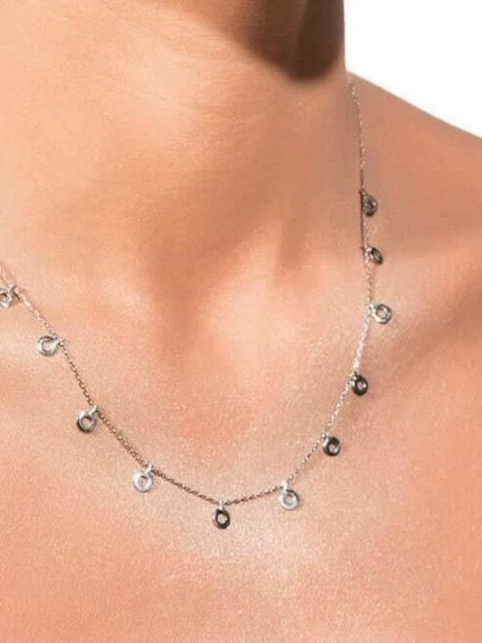 Women's Silver Necklace 925 Circles Kl21200173