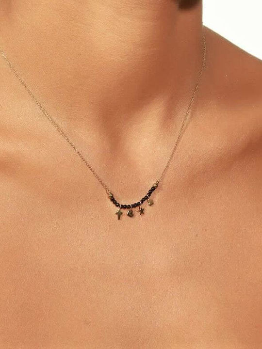 Κολιέ Γυναικείο Κίτρινο Χρυσό Κ14 Charms Kl11100109