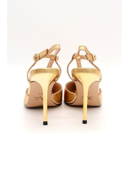 Gold Heels with Strap