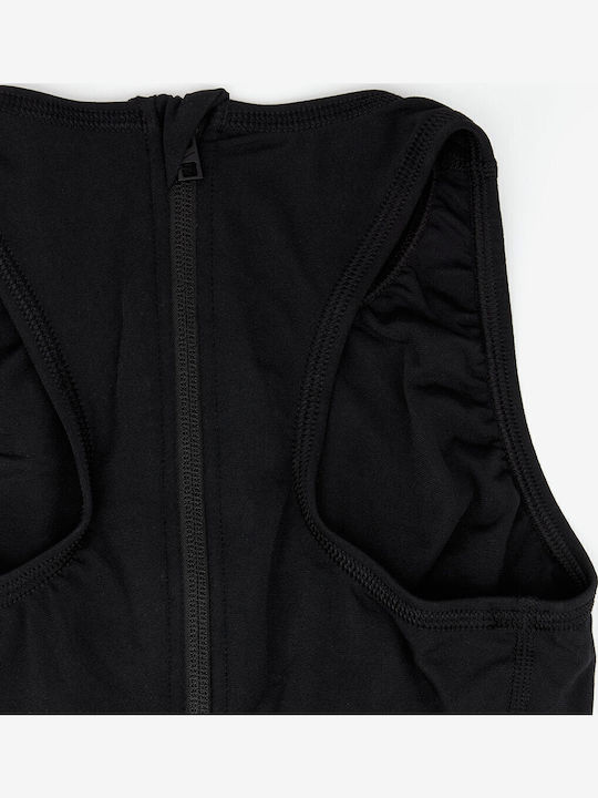 Costum De Baie Întreg Sport Cu Fermoar Negru