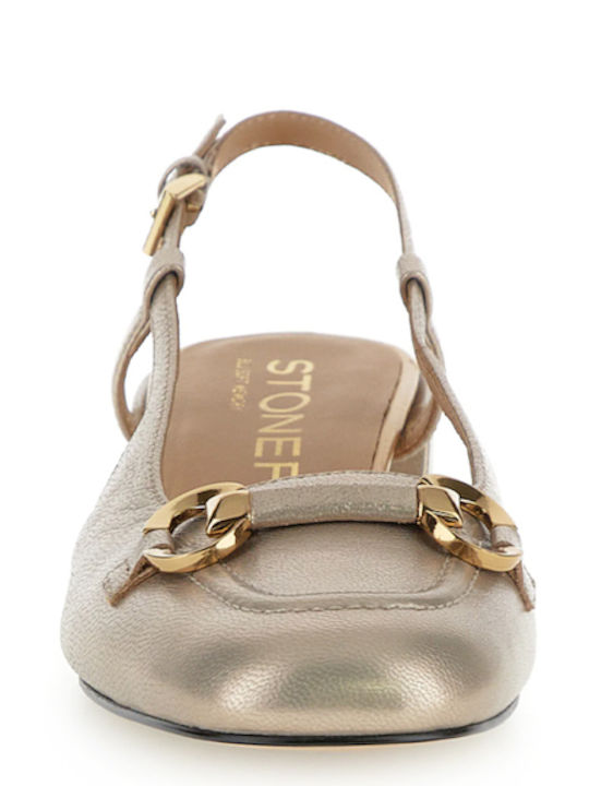 Anatomic Leather Gold Heels