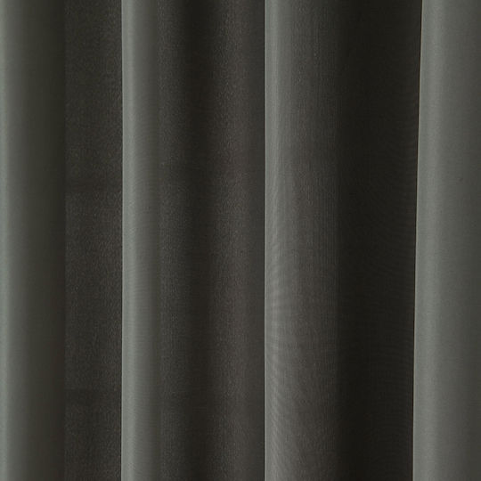 Beauty Home Κουρτίνα με Τρουκς Γκρι 140x270εκ.