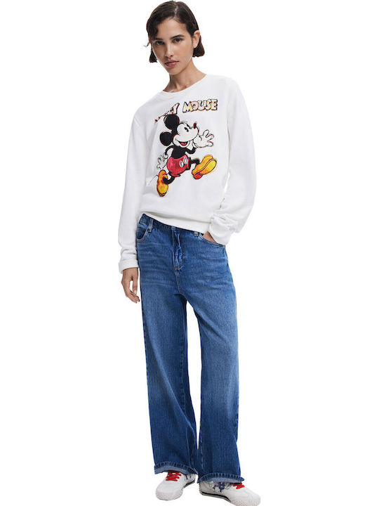 Mickey Women's Sweatshirt Jacket White