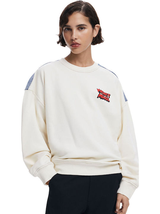 Mickey Mouse Γυναικεία Ζακέτα Φούτερ White
