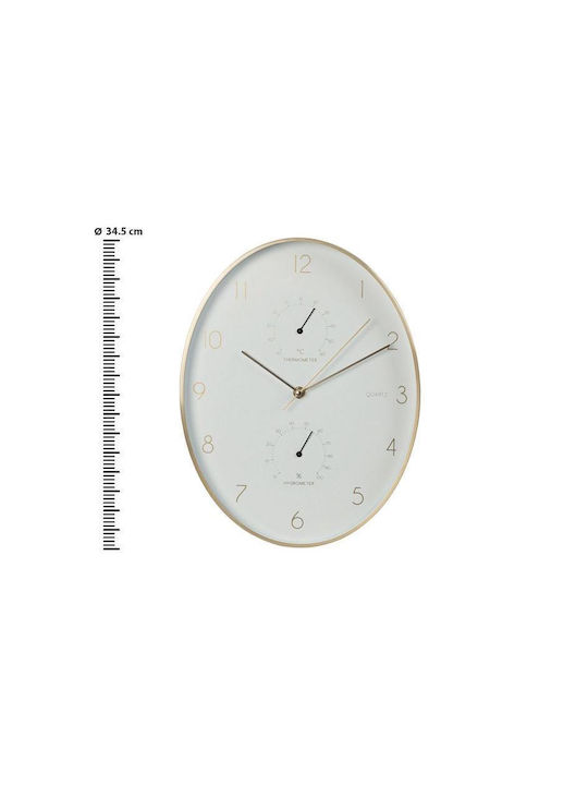 Wall Clock Metallic Gold 34.5x27.1cm