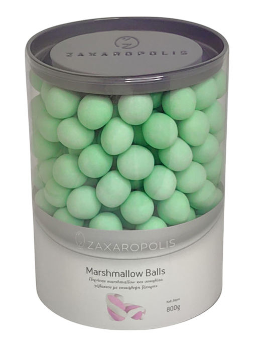 Zaxaropolis Κουφέτα Marshmallow Balls σε Σχήμα Κλασικό με Γεύση Σοκολάτα Πράσινο 800gr